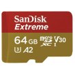 Карта пам'яті SanDisk Extreme V30, 64GB, microSDXC, C10 UHS-I U3, SD адаптер (SDSQXA2-064G-GN6AA)