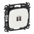 Розетка USB Legrand Valena Allure, 2хUSB Type-A, 5В/2.5А, біла (754995)