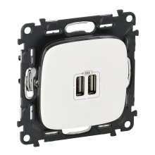 Розетка USB Legrand Valena Allure, 2хUSB Type-A, 5В/2.5А, біла (754995)