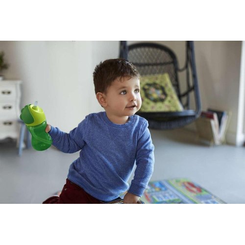 Чашка Philips Avent, 300мл, з трубочкою, зелена (SCF798/01)