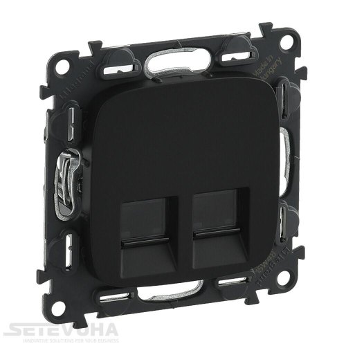 Розетка Legrand Valena Allure, 2хRJ45, cat.6, UTP, антрацит (753953)