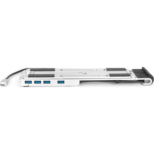 Підставка для ноутбука DIGITUS Notebook Riser, USB Type-C Hub, Silver (DA-90424)