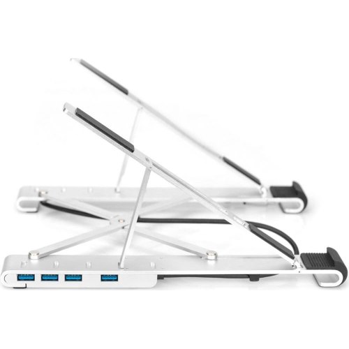 Підставка для ноутбука DIGITUS Notebook Riser, USB Type-C Hub, Silver (DA-90424)