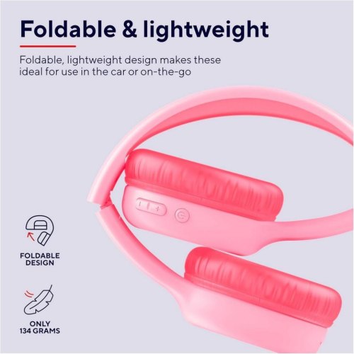 Навушники бездротові Trust On-ear Nouna Kids Wireless, Pink (25274)