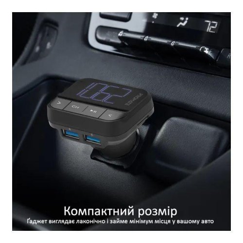 FM-трансмітер Promate ezFM-2, AUX/SD/USB, Black