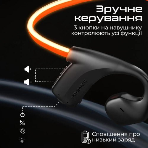 Гарнітура бездротова Promate RippleGlow, Black