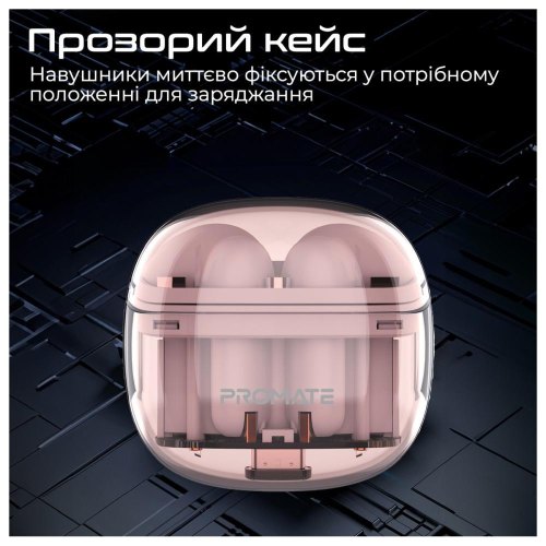 Навушники бездротові TWS Promate TransPods, Pink