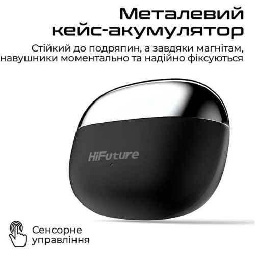 Навушники бездротові TWS HiFuture Flexclip, Black
