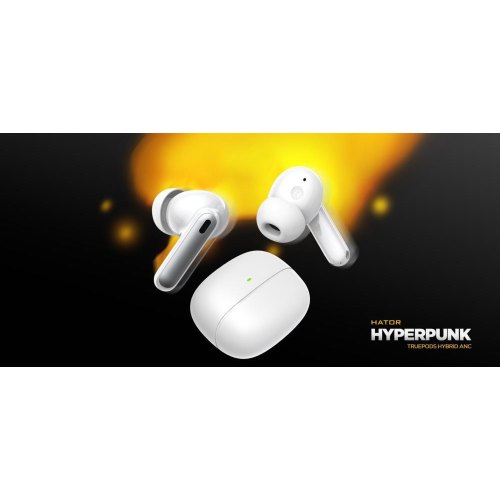 Навушники бездротові TWS Hator Hyреrpunk Truepods Hybrid ANC, White (HTA432)