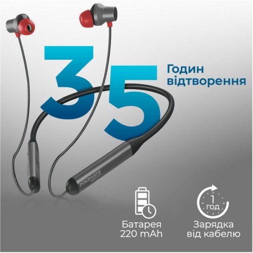 Гарнітура бездротова Promate Velcon, Black