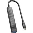 USB-хаб XO, 3 в 1, USB Type-C (HUB014B.black)