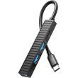 USB-хаб XO, 3 в 1, USB Type-C (HUB014B.black)