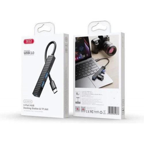 USB-хаб XO, 3 в 1, USB Type-C (HUB014B.black)
