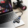 USB-хаб XO, 3 в 1, USB Type-C (HUB014B.black)