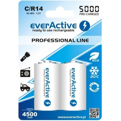 Акумулятор everActive, С/HR14, 5000mAh, 2шт (2x EVHRL14-5000)
