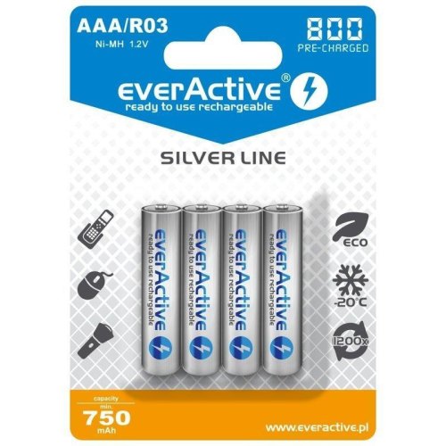 Акумулятор everActive, AAA/HR03, Ni-MH, 800mAh, 4шт (EVHRL03-800)