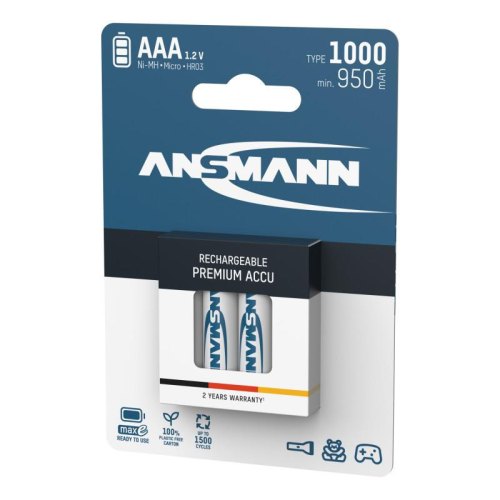 Акумулятор Ansmann, AAA/HR03, Ni-MH, 1000mAh, 4шт (5030882)