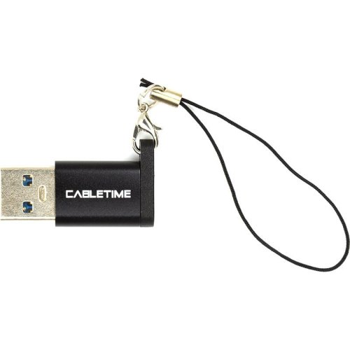 Адаптер Cabletime CP73B, USB Type-A (M) to USB Type-C (F), USB 3.0, Black