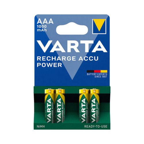 Акумулятор Varta Recharge Accu, AAA/HR03, Ni-MH, 1000mAh, 4шт (5703)