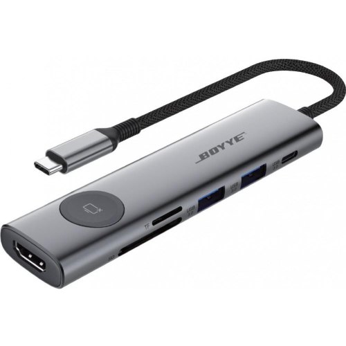 USB-хаб Boyye UC-721, 7 в 1, USB Type-C