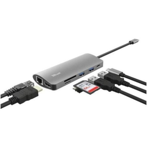 USB-хаб Trust Dalyx Aluminium, 7 в 1, USB Type-C (23775)