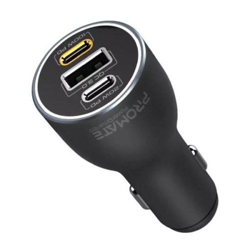 Автомобільний зарядний пристрій Promate PowerDrive-120, 120W, Black