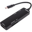 USB-хаб Maxxter, 5 в 1, USB Type-C, чорний (HU3C-3PTF-01)