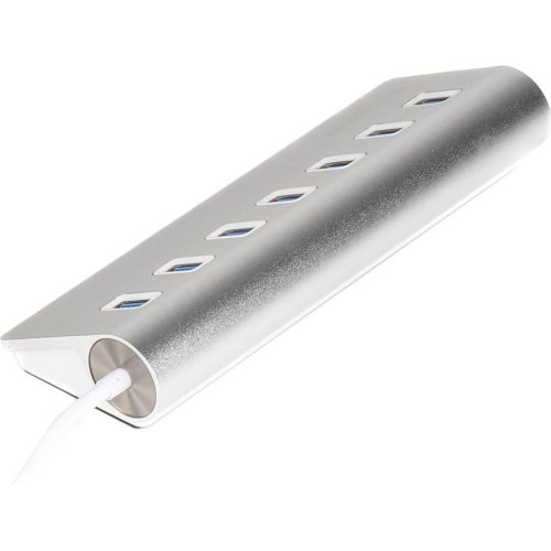 USB-хаб Maxxter, 7 порти, сріблястий (HU3A-7P-01)