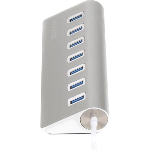 USB-хаб Maxxter, 7 порти, сріблястий (HU3A-7P-01)