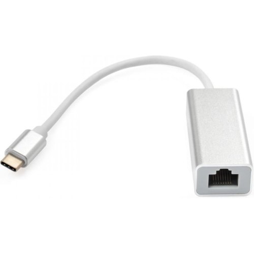 Адаптер Vinga, USB Type-C (M) to RJ-45 (F), Silver (VCPATC2GBLNS)
