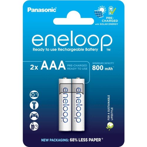 Акумулятор Panasonic Eneloop, AAA/HR03, Ni-MH, 800mAh, 2шт