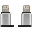 Адаптер Remax Visual, microUSB (F) to Lightning (M), Silver (RA-USB2-SILVER)
