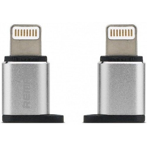 Адаптер Remax Visual, microUSB (F) to Lightning (M), Silver (RA-USB2-SILVER)