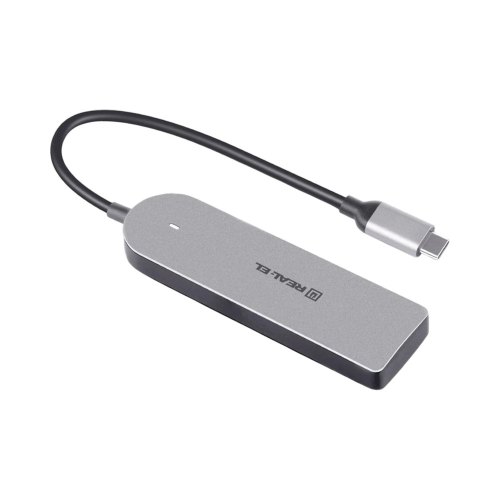 USB-хаб REAL-EL CQ-415, 4 в 1, USB Type-C (EL123110001)