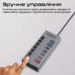 USB-хаб Promate Gegahub-10G, 7 в 1, USB Type-C, Grey