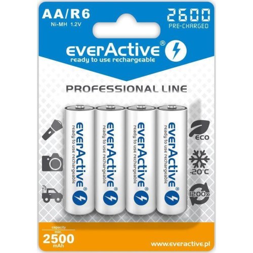 Акумулятор everActive, AA/HR06, Ni-MH, 2600mAh, 4шт (EVHRL6-2600)