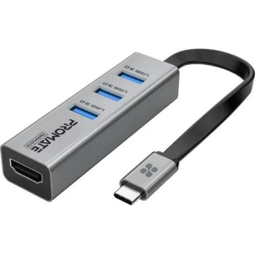 USB-хаб Promate MediaHub-C3, USB Type-C, Grey