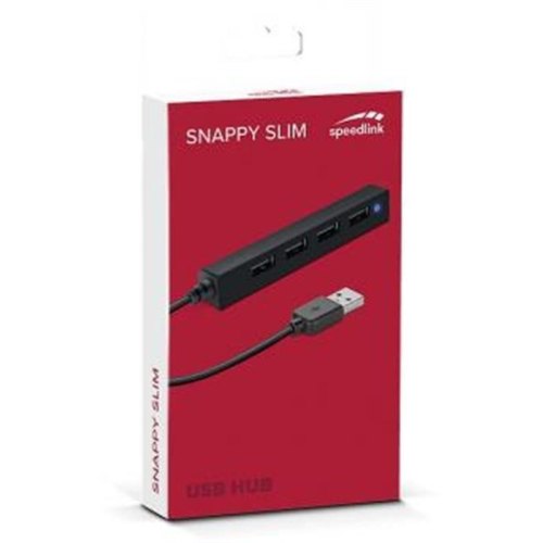 USB-хаб Speed-Link Snappy Slim, 4 порти, чорний (SL-140000-BK)