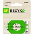 Акумулятор GP Batteries Recyko Eco, AAA/HR03, Ni-MH, 950mAh, 4шт, Box (GP100AAAHCER21-2TLB4)