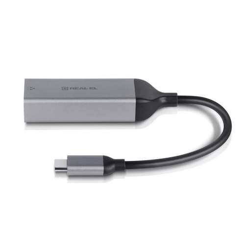 Адаптер REAL-EL CE-150, USB Type-C (M) to RJ-45 (F), 0.1м, Black (EL123110004)