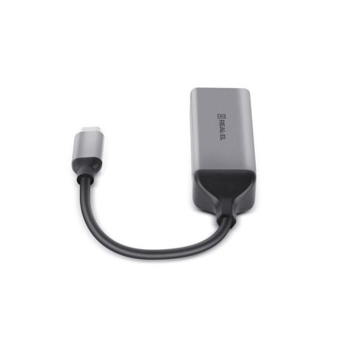 Адаптер REAL-EL CE-150, USB Type-C (M) to RJ-45 (F), 0.1м, Black (EL123110004)