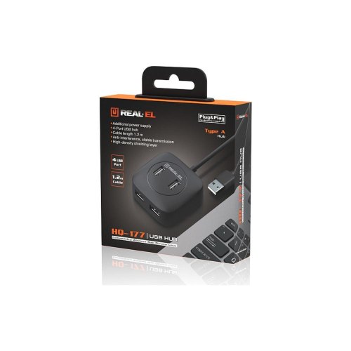 USB-хаб REAL-EL HQ-177, 4 порти (EL123110009)
