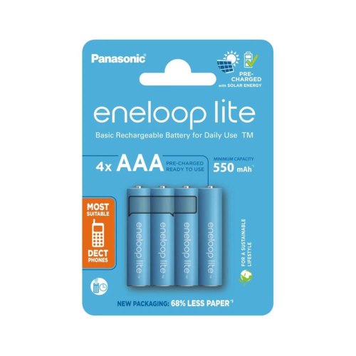 Акумулятор Panasonic Eneloop Lite, AAA/HR03, Ni-MH, 550mAh, 4шт