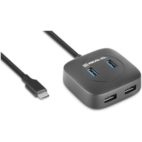 USB-хаб REAL-EL CQ-407, 4 порти (EL123110011)
