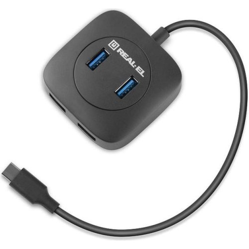 USB-хаб REAL-EL CQ-407, 4 порти (EL123110011)