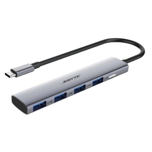 USB-хаб Boyye UC-403A, 4 в 1, USB Type-C