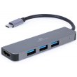 USB-хаб Cablexpert, 3 в 1, USB Type-C, сірий (A-CM-COMBO2-01)