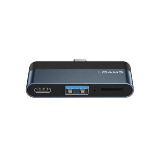 USB-хаб Usams US-SJ491 Mini HUB, USB Type-C, Black (SJ491HUB01)