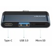 USB-хаб Usams US-SJ491 Mini HUB, USB Type-C, Black (SJ491HUB01)