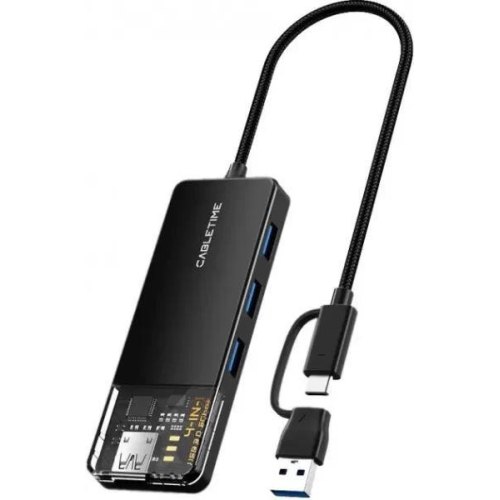 USB-хаб Cabletime CB03B, 4 в 1, USB Type-C